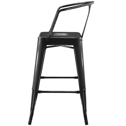 Promenade Bar Stool Set of 2, Metal, Steel, Black, 18844