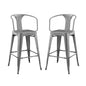 Promenade Bar Stool Set of 2, Metal, Steel, Gunmetal Silver, 18845
