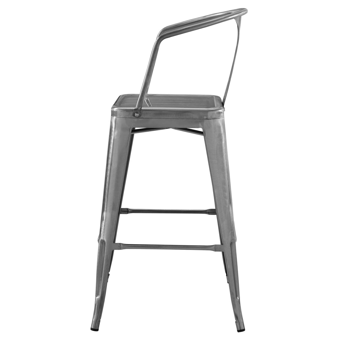 Promenade Bar Stool Set of 2, Metal, Steel, Gunmetal Silver, 18845