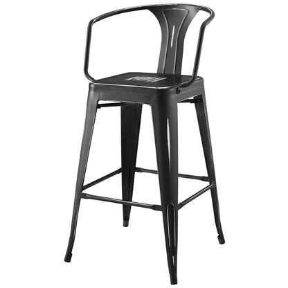 Promenade Bar Stool Set of 4, Metal, Steel, Black, 18846