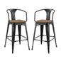 Promenade Bar Stool Set of 2, Wood, Metal Steel, Black, 18848
