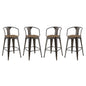 Promenade Bar Stool Set of 4, Wood, Metal Steel, Brown, 18853