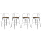 Promenade Bar Stool Set of 4, Wood, Metal Steel, White, 18855