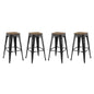 Promenade Bar Stool Set of 4, Wood, Metal Steel, Black, 18860
