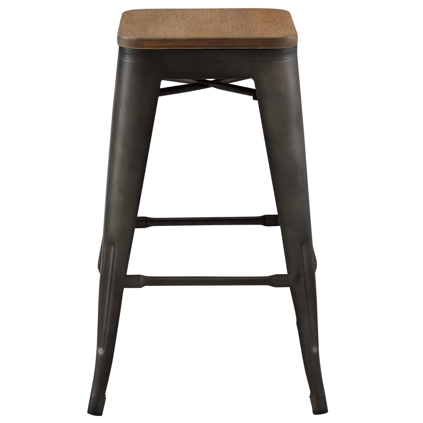 Promenade Counter Stool Set of 2, Wood, Metal Steel, Brown, 18865