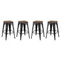 Promenade Counter Stool Set of 4, Wood, Metal Steel, Black, 18868