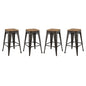 Promenade Counter Stool Set of 4, Wood, Metal Steel, Brown, 18869