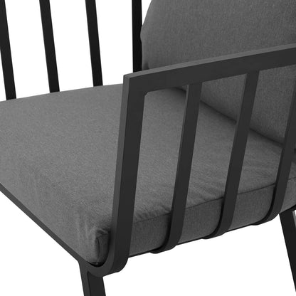 Riverside Outdoor Patio Aluminum Armchair Set of 2, Aluminum, Metal, Steel, Grey Gray, 18872