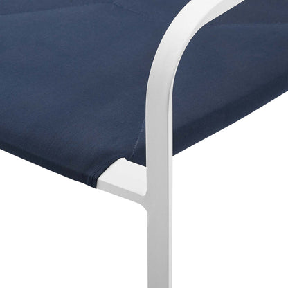 Raleigh Outdoor Patio Aluminum Armchair Set of 2, Aluminum, Metal, Steel, White Blue Navy, 18879