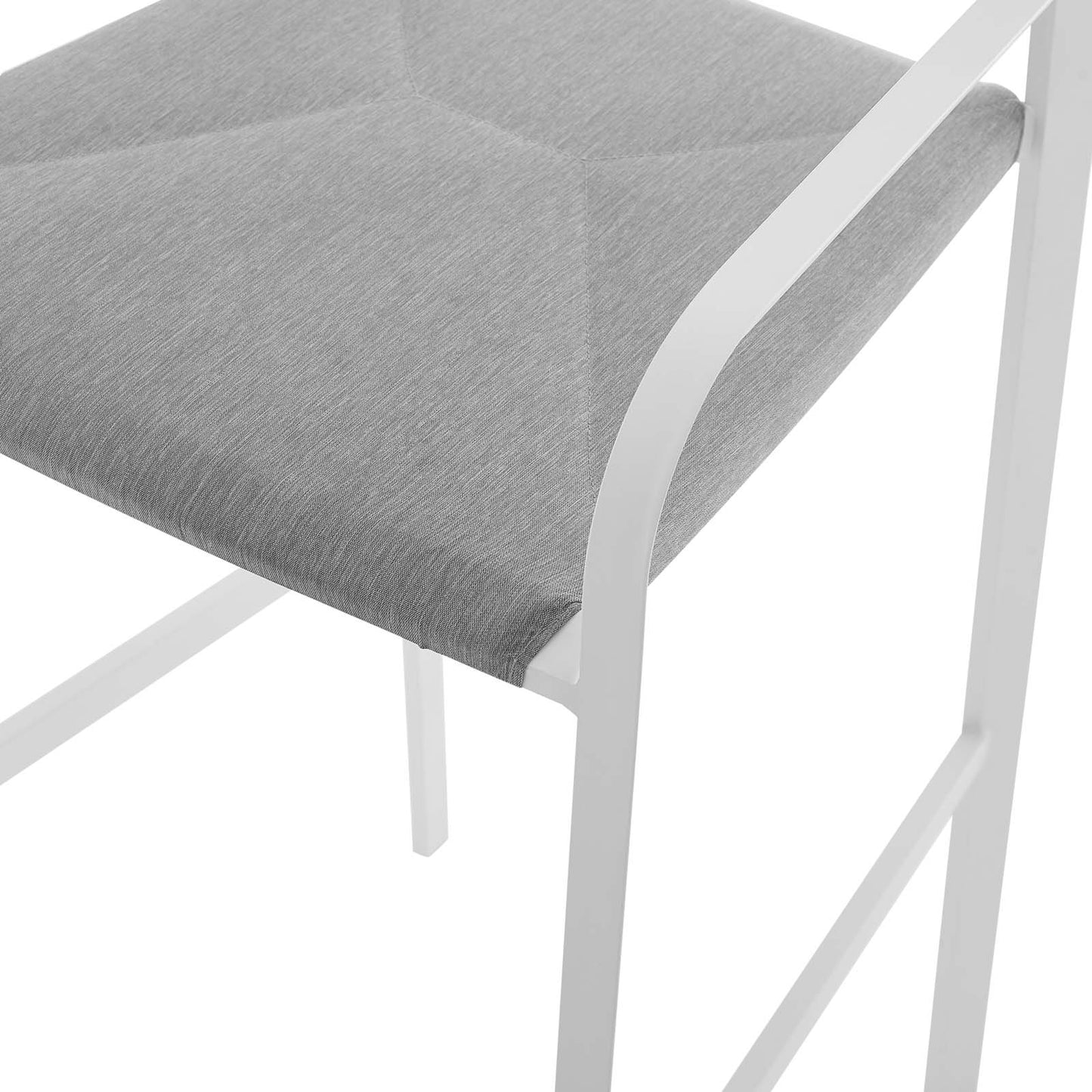Raleigh Outdoor Patio Aluminum Bar Stool Set of 2, Aluminum, Metal, Steel, White Grey Gray, 18880