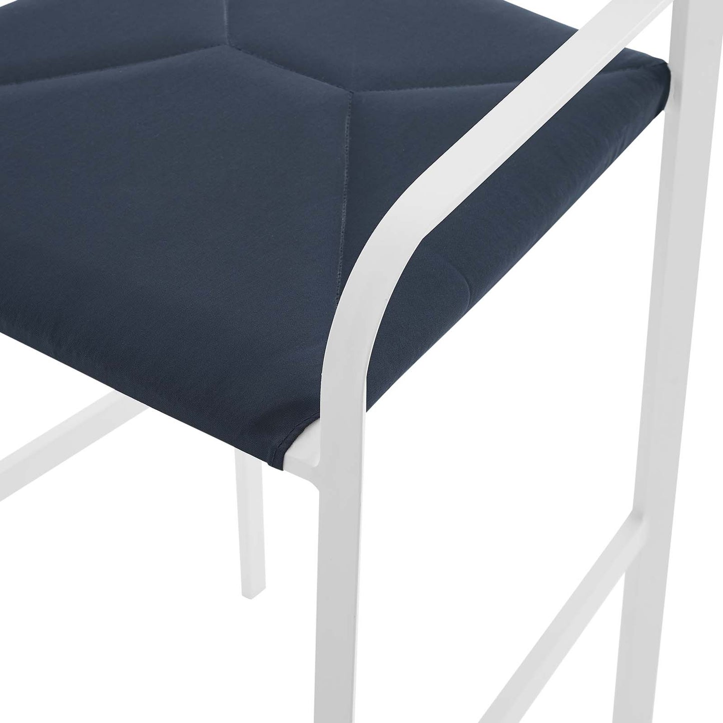 Raleigh Outdoor Patio Aluminum Bar Stool Set of 2, Aluminum, Metal, Steel, White Blue Navy, 18881