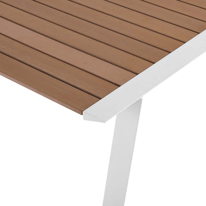 Baxley 7 Piece Outdoor Patio Aluminum Dining Set, Aluminum, Metal, Steel, White Grey Gray, 18884