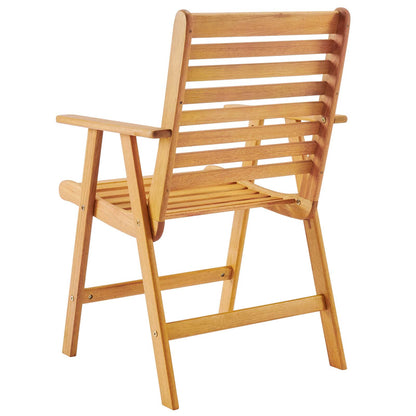 Hatteras Outdoor Patio Eucalyptus Wood Armchair Set of 2, Wood, Brown Natural, 18886
