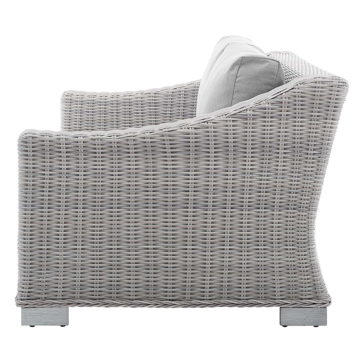 Conway Sunbrella® Outdoor Patio Wicker Rattan Loveseat, Rattan, Wicker, Grey Gray, 18899