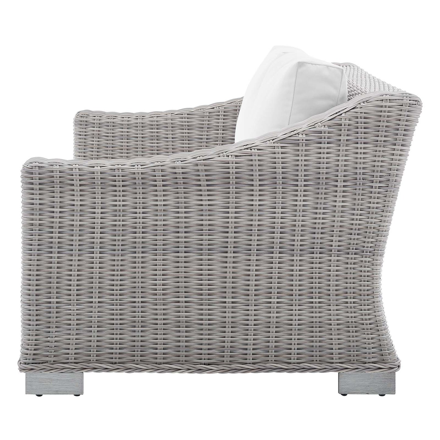 Conway Sunbrella® Outdoor Patio Wicker Rattan Loveseat, Rattan, Wicker, Light Grey Gray White, 18901