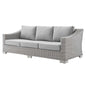 Conway Sunbrella® Outdoor Patio Wicker Rattan Sofa, Rattan, Wicker, Grey Gray, 18902