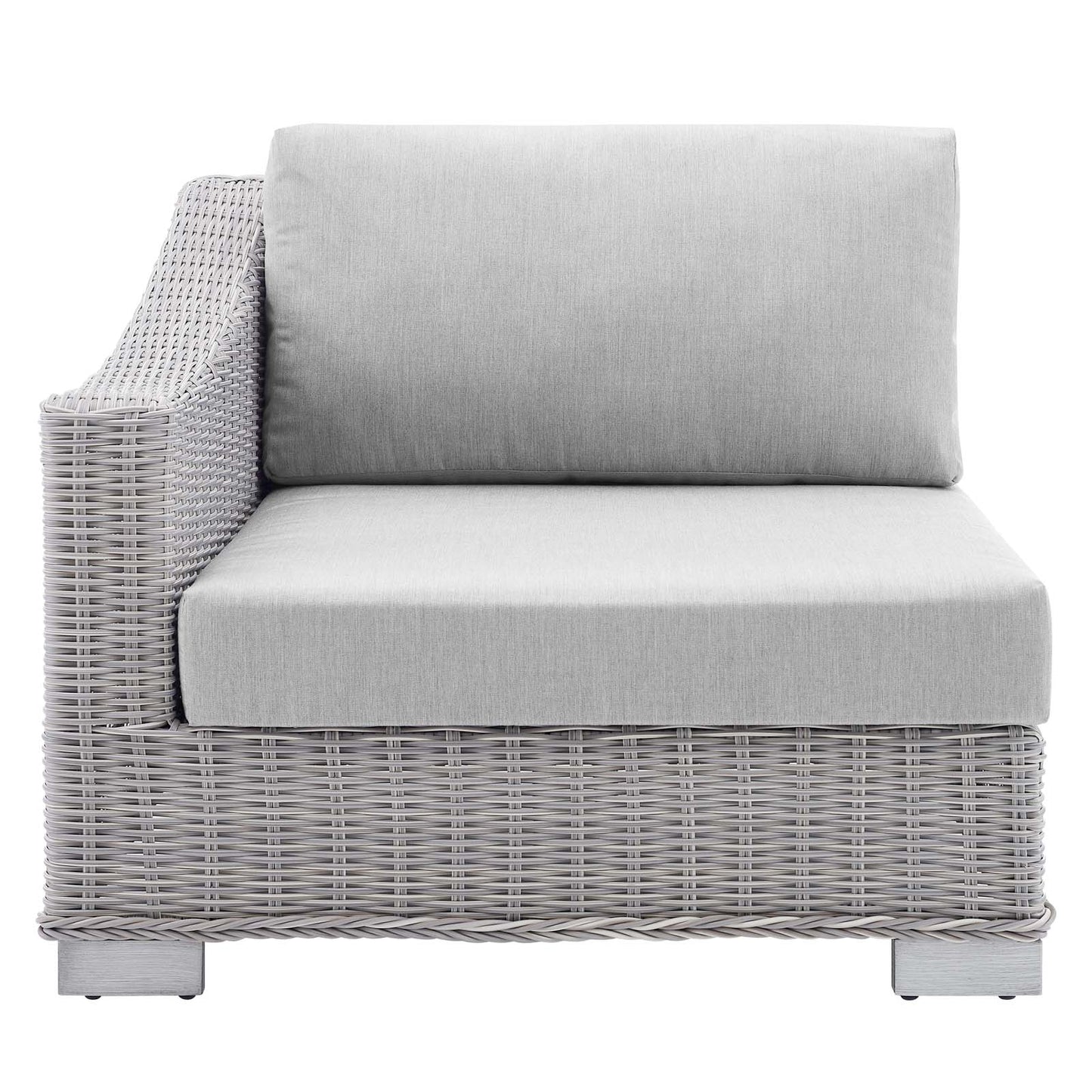 Conway Sunbrella® Outdoor Patio Wicker Rattan Left-Arm Chair, Rattan, Wicker, Grey Gray, 18905