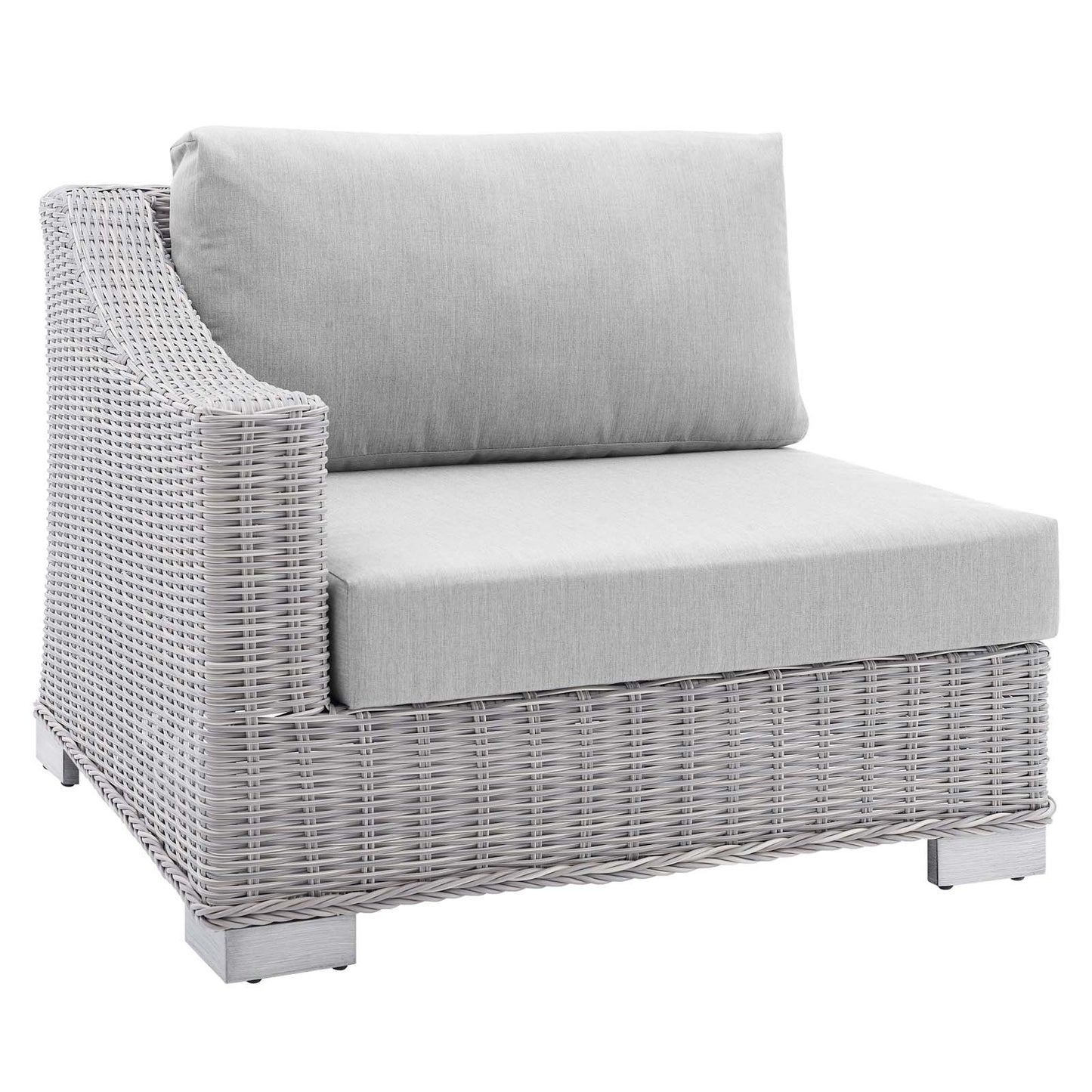 Conway Sunbrella® Outdoor Patio Wicker Rattan Left-Arm Chair, Rattan, Wicker, Grey Gray, 18905