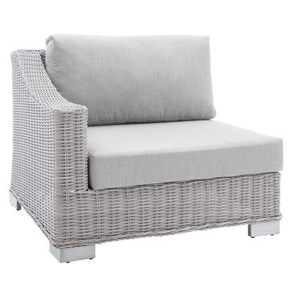 Conway Sunbrella® Outdoor Patio Wicker Rattan Left-Arm Chair, Rattan, Wicker, Grey Gray, 18905