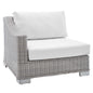 Conway Sunbrella® Outdoor Patio Wicker Rattan Left-Arm Chair, Rattan, Wicker, Light Grey Gray White, 18907
