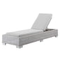 Conway Sunbrella® Outdoor Patio Wicker Rattan Chaise Lounge, Rattan, Wicker, Grey Gray, 18911