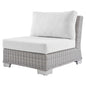 Conway Sunbrella® Outdoor Patio Wicker Rattan Armless Chair, Rattan, Wicker, Light Grey Gray White, 18919