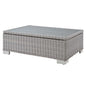 Conway 45" Outdoor Patio Wicker Rattan Coffee Table, Rattan, Wicker, Light Grey Gray, 18921