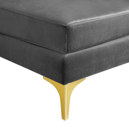 Triumph Channel Tufted Performance Velvet Sectional Sofa Corner Chair, Velvet, Grey Gray, 18922