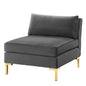 Ardent Performance Velvet Armless Chair, Velvet, Grey Gray, 18931