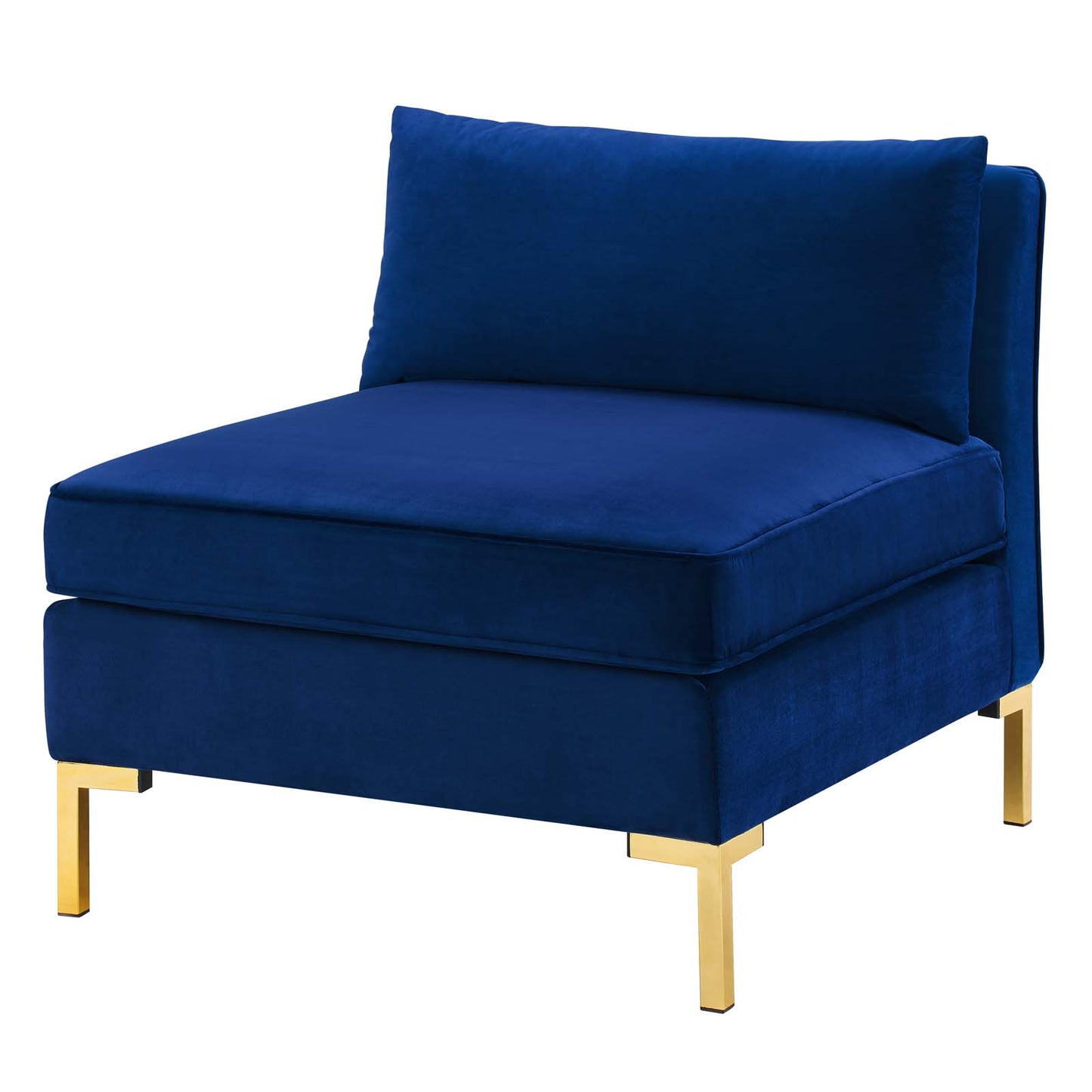Ardent Performance Velvet Armless Chair, Velvet, Blue Navy, 18932