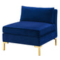 Ardent Performance Velvet Armless Chair, Velvet, Blue Navy, 18932