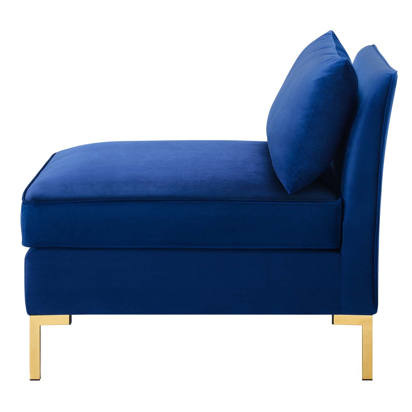 Ardent Performance Velvet Armless Chair, Velvet, Blue Navy, 18932