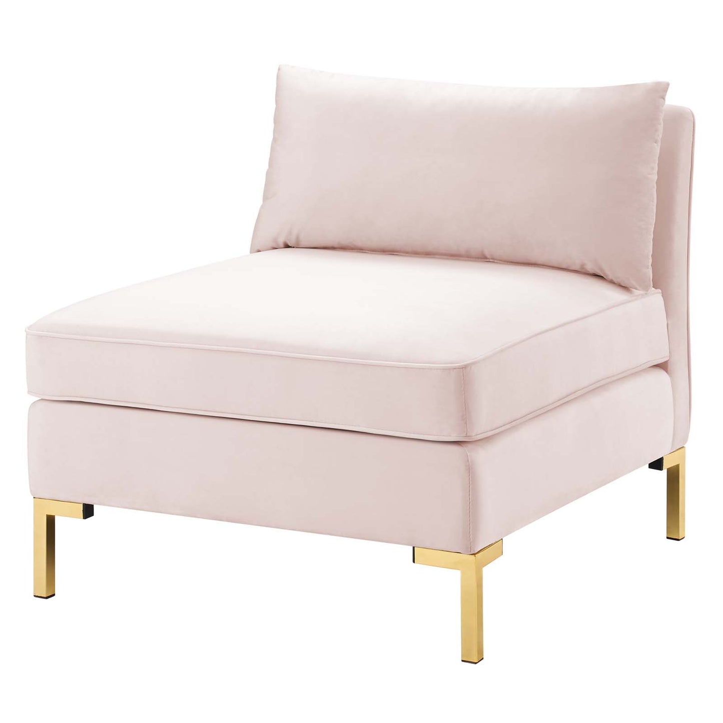 Ardent Performance Velvet Armless Chair, Velvet, Pink, 18933