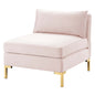 Ardent Performance Velvet Armless Chair, Velvet, Pink, 18933