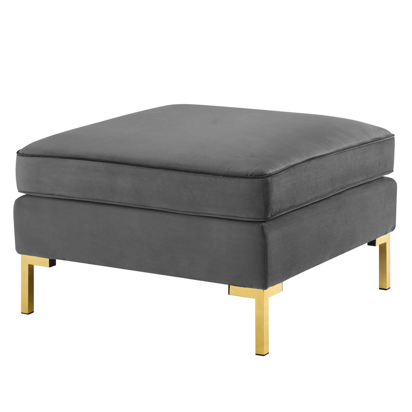 Ardent Performance Velvet Ottoman, Velvet, Grey Gray, 18934