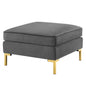 Ardent Performance Velvet Ottoman, Velvet, Grey Gray, 18934
