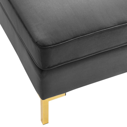 Ardent Performance Velvet Ottoman, Velvet, Grey Gray, 18934
