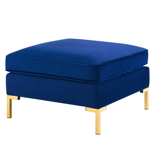 Ardent Performance Velvet Ottoman, Velvet, Blue Navy, 18935