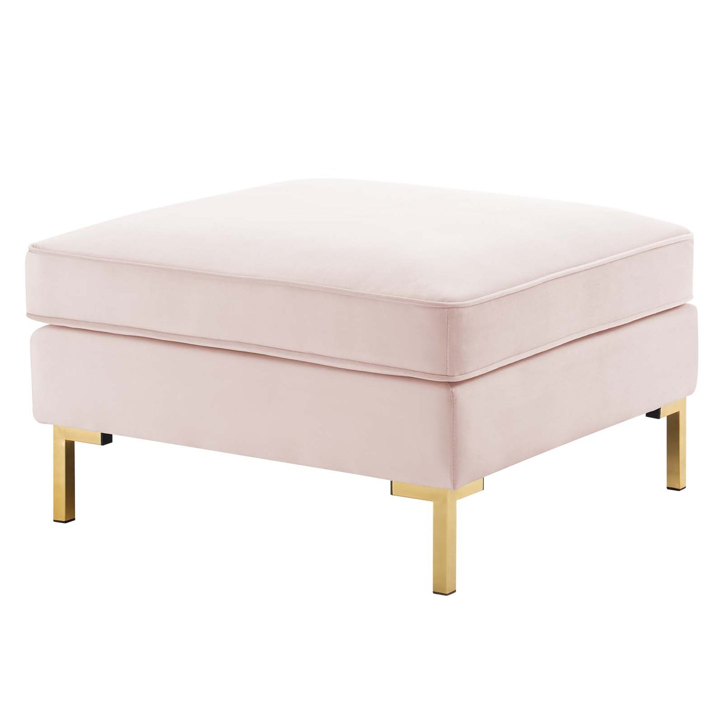 Ardent Performance Velvet Ottoman, Velvet, Pink, 18936