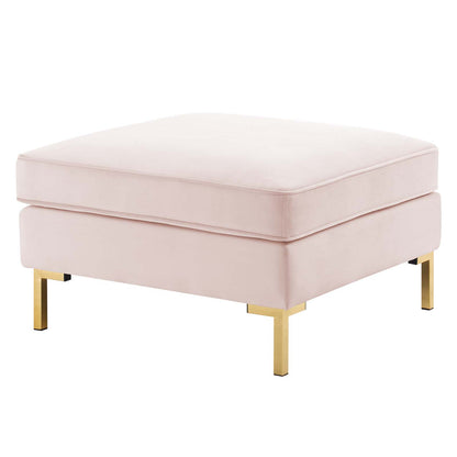 Ardent Performance Velvet Ottoman, Velvet, Pink, 18936
