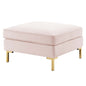 Ardent Performance Velvet Ottoman, Velvet, Pink, 18936