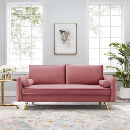 Revive Performance Velvet Sofa, Velvet, Pink, 18937
