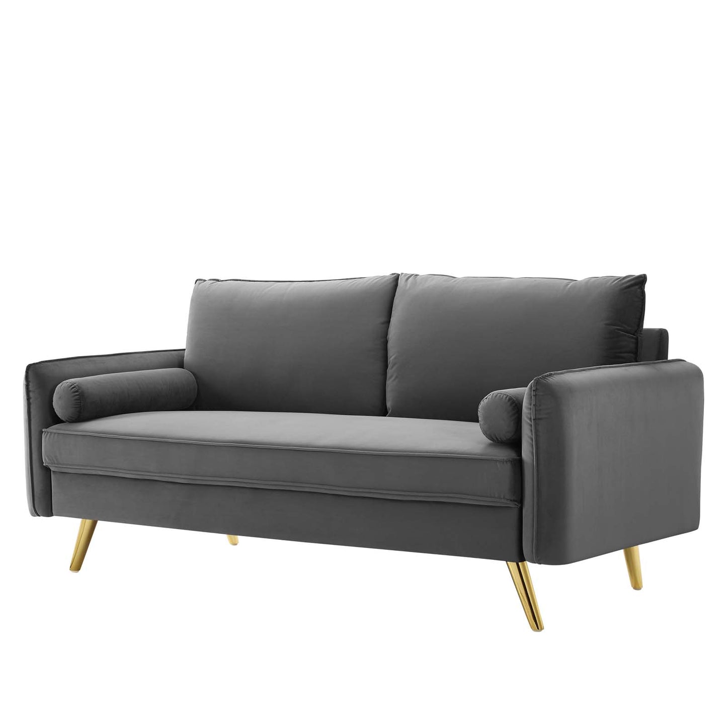 Revive Performance Velvet Sofa, Velvet, Grey Gray, 18939