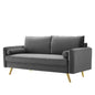 Revive Performance Velvet Sofa, Velvet, Grey Gray, 18939