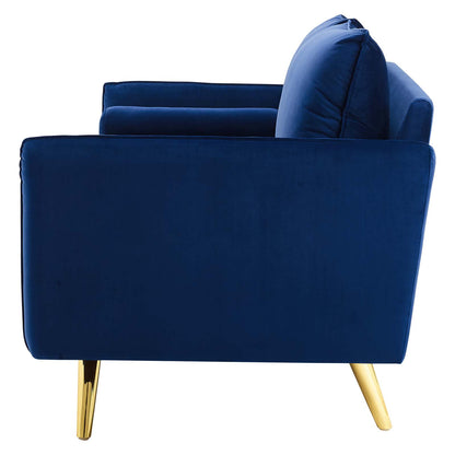 Revive Performance Velvet Sofa, Velvet, Blue Navy, 18941