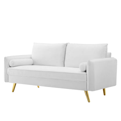 Revive Performance Velvet Sofa, Velvet, White, 18943