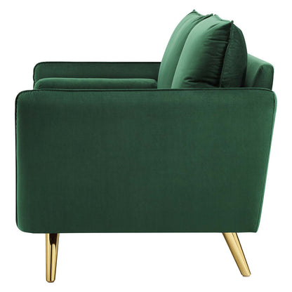 Revive Performance Velvet Loveseat, Velvet, Green, 18945