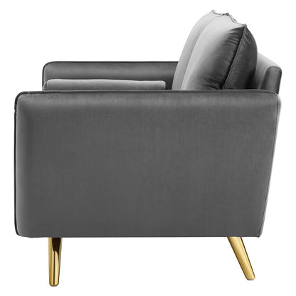 Revive Performance Velvet Loveseat, Velvet, Grey Gray, 18946