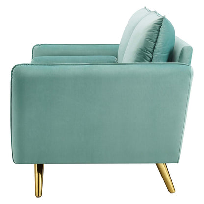 Revive Performance Velvet Loveseat, Velvet, Blue, 18947