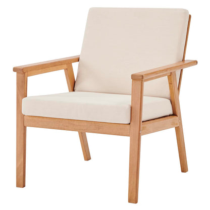 Vero Outdoor Patio Ash Wood Armchair Set of 2, Wood, Brown Natural Beige, 18955